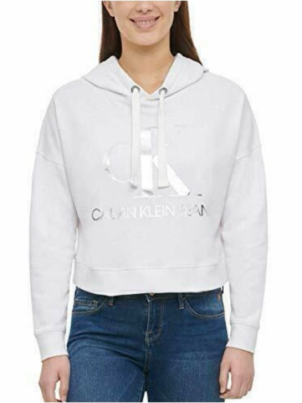 NWOT Calvin Klein Jeans Women Sweatshirt Logo Hoodie Sweater. Size Medium